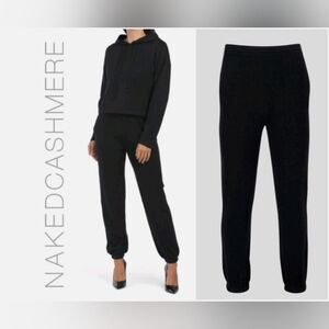 NAKED CASHMERE 100% Cashmere Women's Jogger Pants Black Pockets Size M
